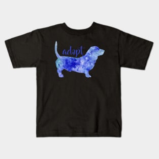 Don't buy adopt cute watercolor dog blue Kids T-Shirt
